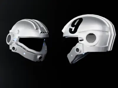 Sci-fi Helmet 3D model 2