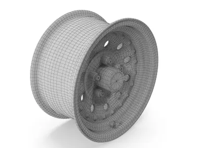 American Racing Outlaw II Wheel Natural 5Lug 19651973 Low-poly 3D model