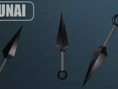 Kunai Low-poly 3D model 5