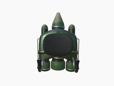 Jetpack D09 Green Metal - SciFi Character Design Low-poly 3D model