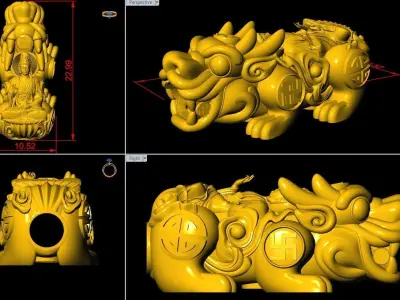 Pixiu Face Bracelet-Unicorn bracelet T05 3D print model purchase
