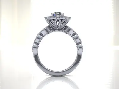 Antique Halo Ring 3D model