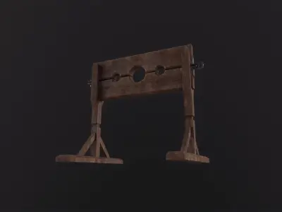 Stocks prison 3D Model Low-poly 3D model