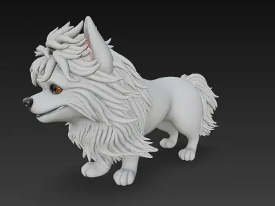 Handsome Dog Realistic 3D Model Basic - Low Poly Realistic Low-poly 3D model