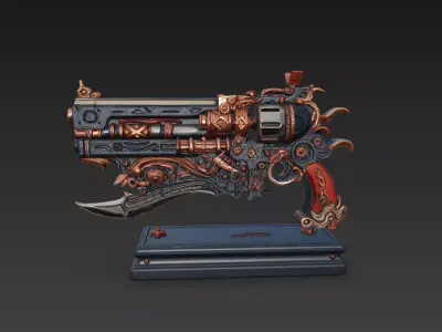 Fantasy - style Gun 3D model