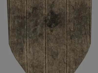 Wood Shield - Medieval  Low-poly 3D model