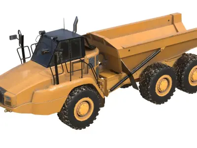 725C2 Three Axle Articulated Truck Low-poly 3D model