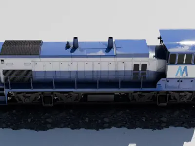 EMD MP15AC Locomotive Long Island Low-poly 3D model