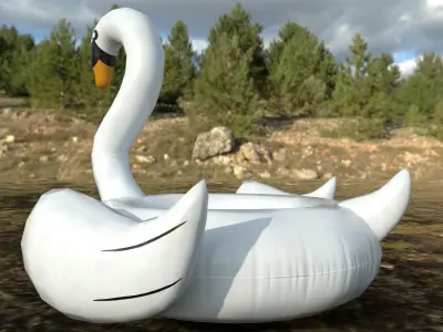 Pool Swan Low-poly 3D model