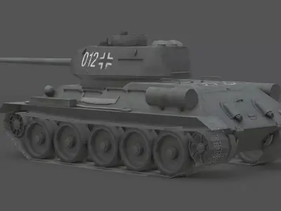 T-34-85 Germany Captured Variant Low-poly 3D model