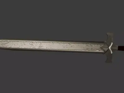Sword with a pattern in the middle of the blade Free 3D model