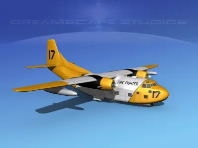 Fairchild C-123B Provider Firefighter 2 3D model
