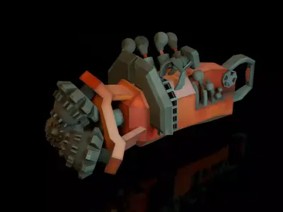 Stylized Hand Combat Drill Low-poly 3D model