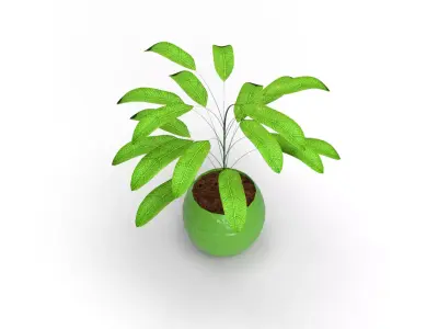 High detailed model of a plant with vase 3D model