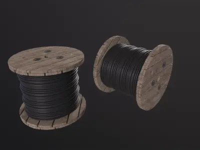 Cable roll 3D Model Low-poly 3D model