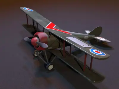 Airplane old Low-poly 3D model
