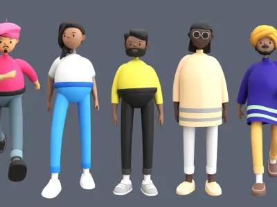 Characters 4 06 nationalities 3D model