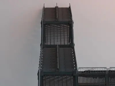 Overpass Pedestrian Road Crossing Bridge Low-poly 3D model