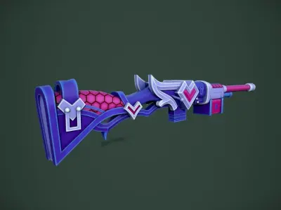 Stylized Rifle Low-poly 3D model