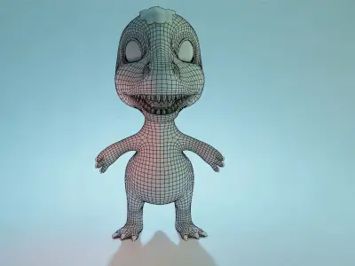 Cartoon dino  rigged 3D model