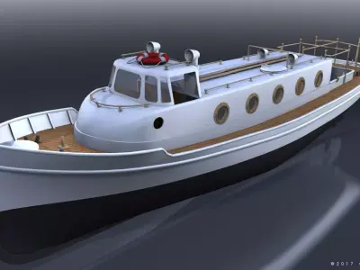 Motorboat WW2 Italian Navy Low-poly 3D model