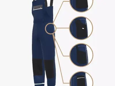 3D Mens Work Wear Mechanics Overalls Low-poly 3D model
