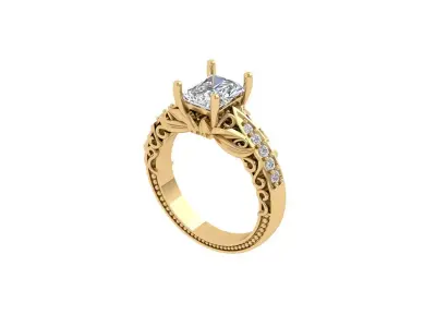 Radiant Art Deco Ring 3D print model 7