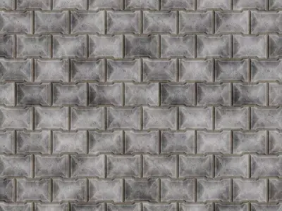 Industrial Concrete Interlocking Paving Stones PBR Seamless Texture