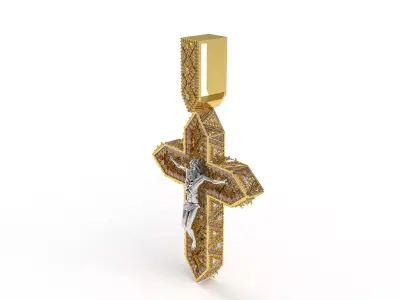 Jesus Cross Hip hop Pendant 3D print model
