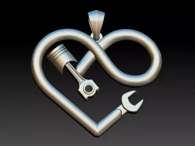 Piston Hearth Pendant 3D print model