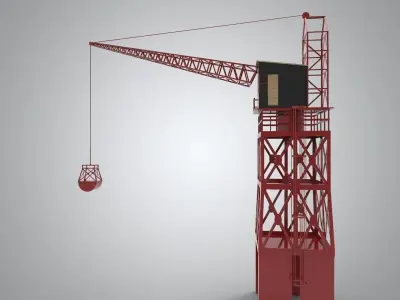 Industrial and port crane Low-poly 3D model purchase