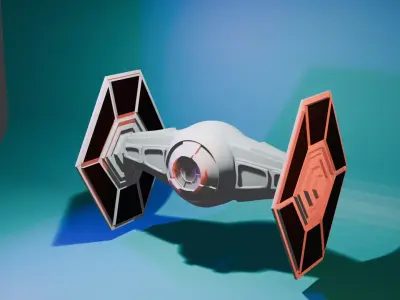 Stylized TIE Fighter 3D Model for Sci Fi Projects 3D model