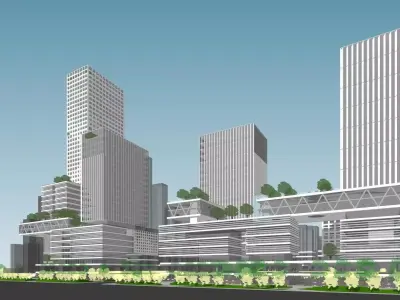 SU model of Jinmen commercial office building 3D model