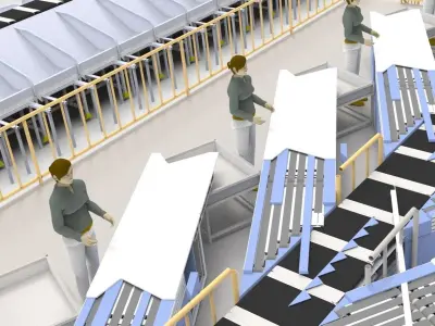 Cross Belt Sorting System 3D model