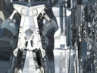 Futuristic Blaster Low-poly 3D model