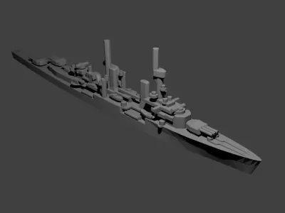 German Konigsberg Class Cruiser Warship 3D print model