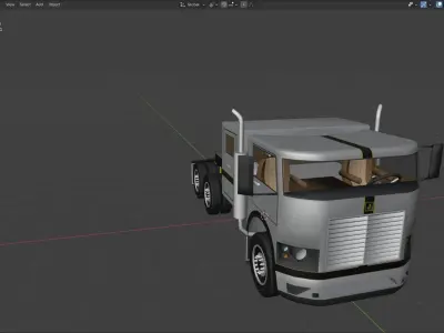 JRAM Semi Truck Low-poly 3D model