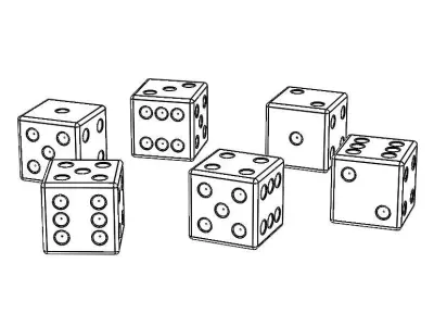 6 Sided Plastic Dice Set 3D print model