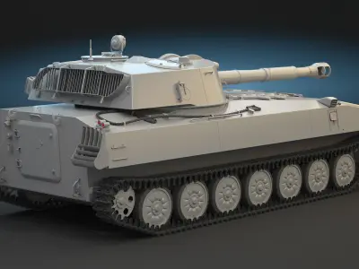 2S1 Gvozdika High-Poly 3D model