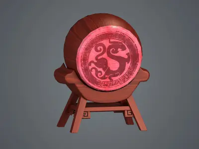 War Drum military drum Shengtang drum gongs 3D model