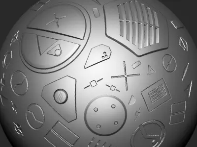 120 Industrial Zbrush Alphas - ULTIMATE PACK Texture