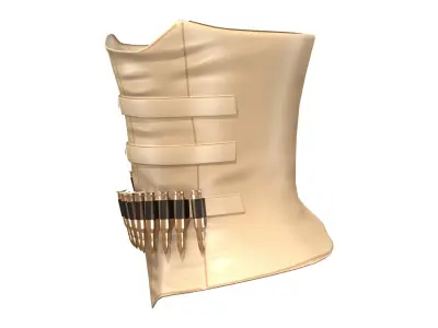 Female Military Vest With Front Stud And Bullet Details Low-poly 3D model