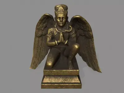 Angel egyptian statue with wings Low-poly 3D model