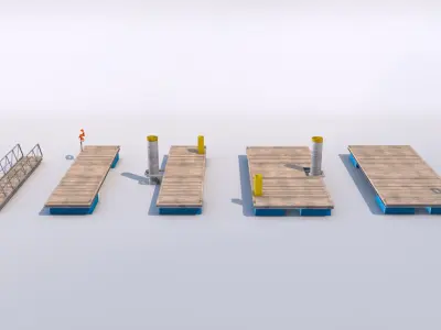 Boat pontoons 3D model