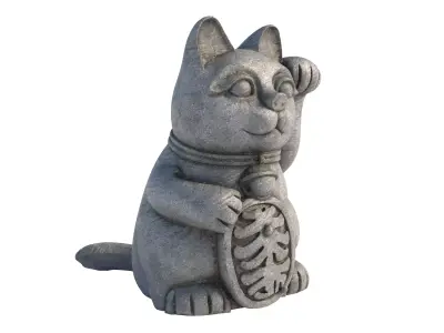 lucky cat Low-poly 3D model