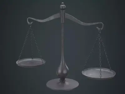 Balance Scale 1B Low-poly 3D model
