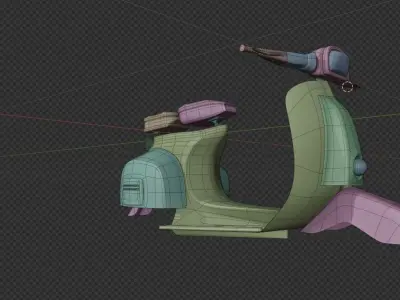 Old Vespa Free 3D model