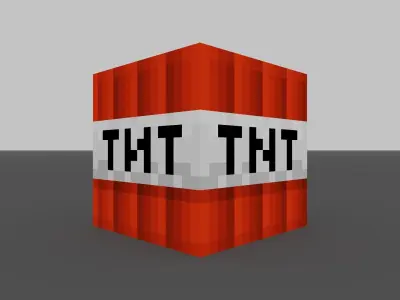MineCraft TNT block model Low-poly 3D model