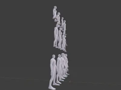 Alien Fantasy Character Base Meshes Low-Medium Poly Low-poly 3D model