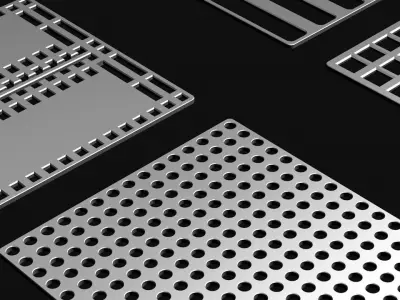 Set of grates plate 3D model